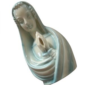 Madonna Porcelain Figurine Statue Erphila Czechoslovakia Art Deco 8.5” Vintage